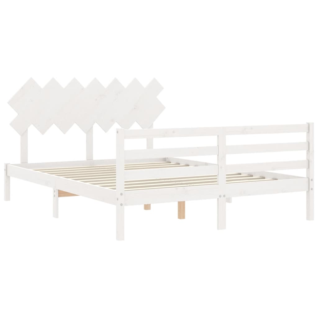 Sengeramme Med Hodegavl Hvit 140X190 Cm Heltre