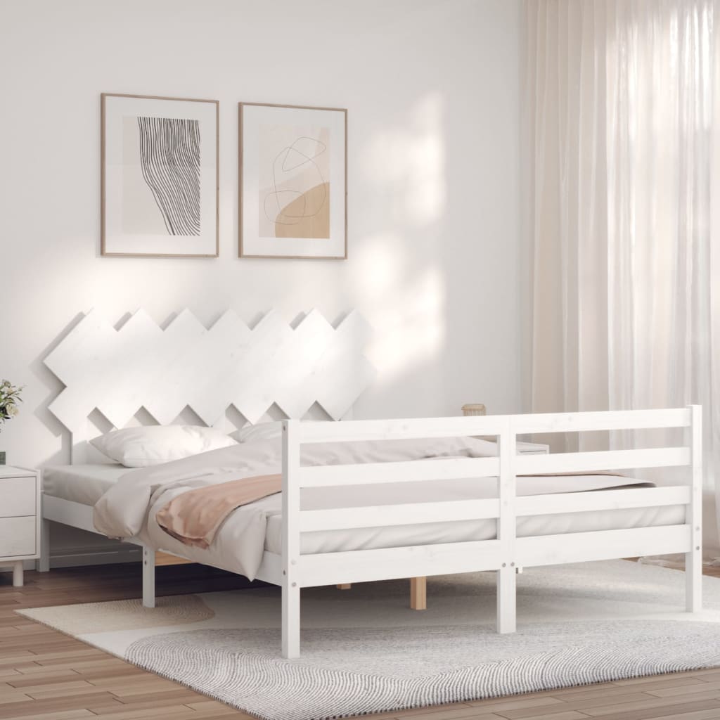 Sengeramme Med Hodegavl Hvit 140X200 Cm Heltre