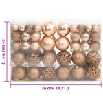 Julekulesett 111 Deler Rosegull Polystyren