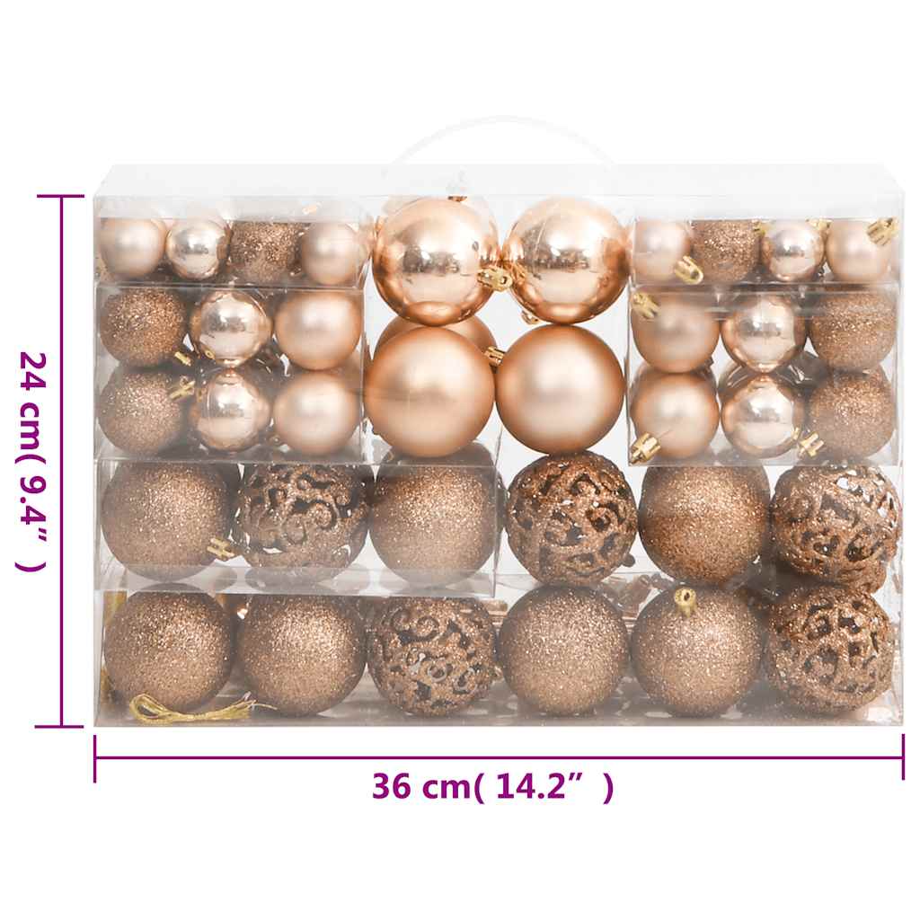 Julekulesett 111 Deler Rosegull Polystyren