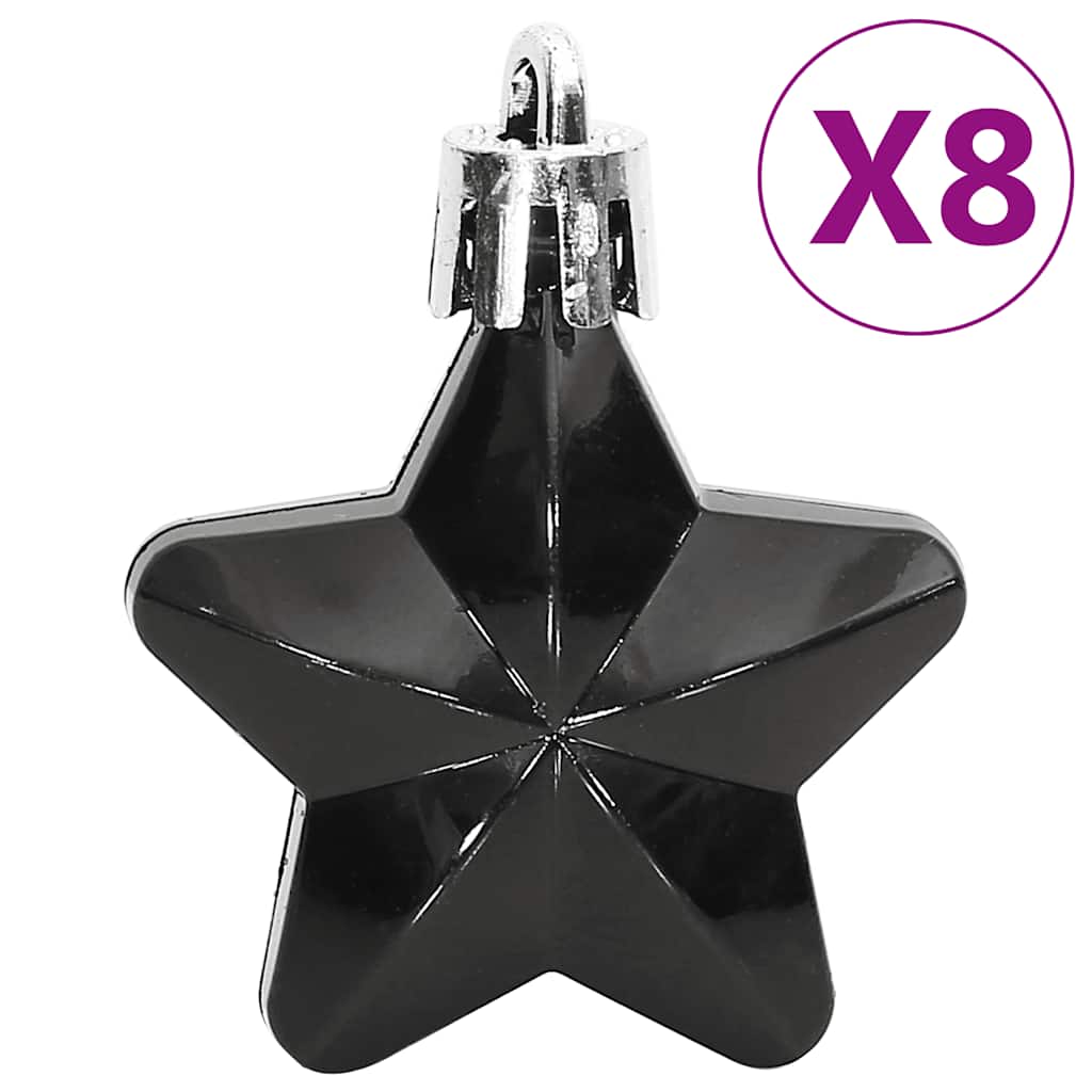 Julekulesett 111 Deler Svart Polystyren