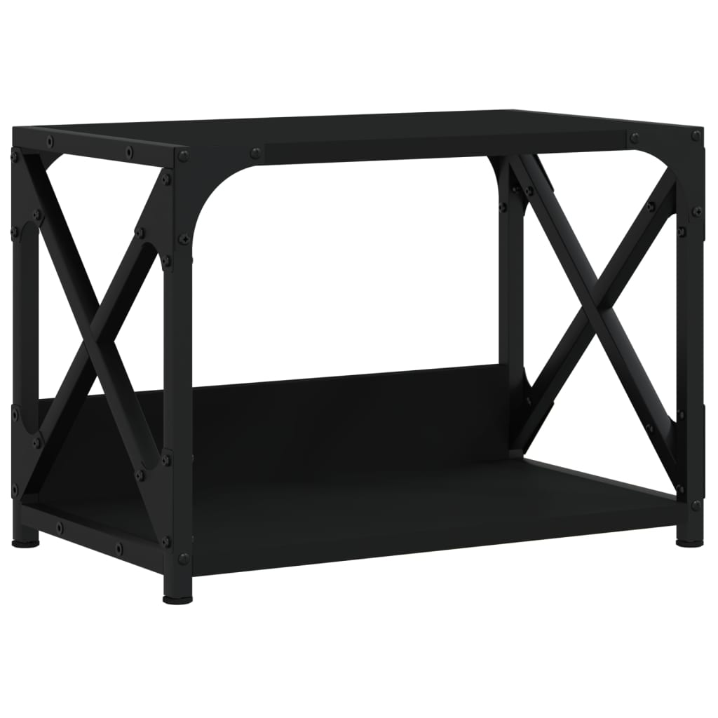 Skriverbord 2 Hyller Svart 44X26X31,5 Cm Konstruert Tre