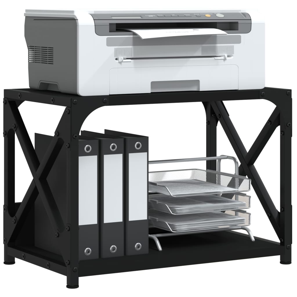 Skriverbord 2 Hyller Svart 44X26X31,5 Cm Konstruert Tre