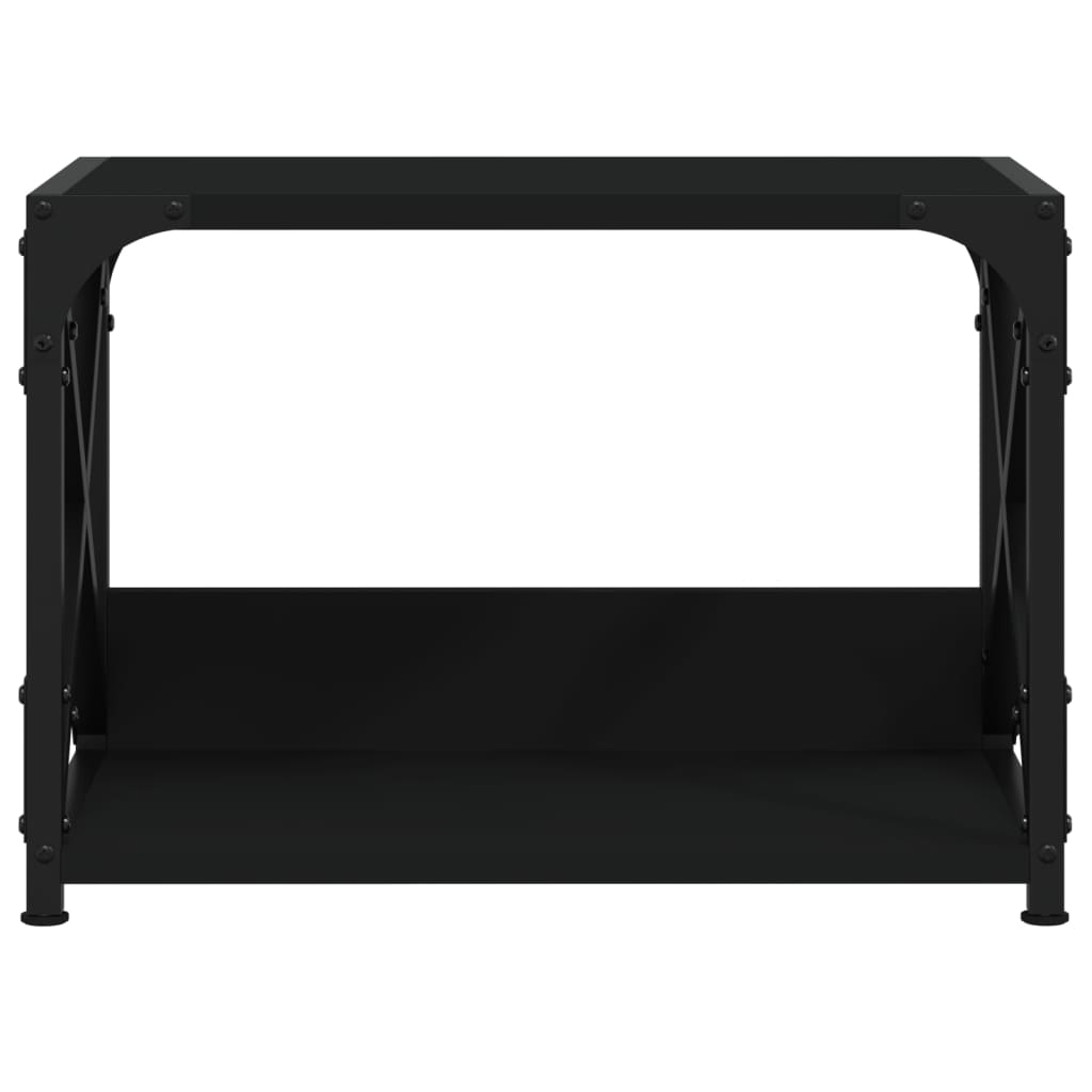 Skriverbord 2 Hyller Svart 44X26X31,5 Cm Konstruert Tre