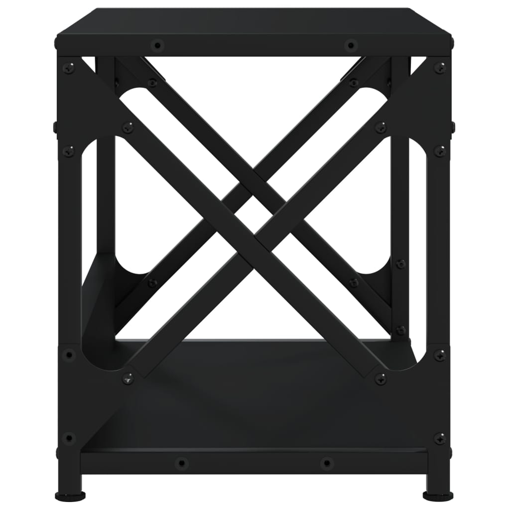 Skriverbord 2 Hyller Svart 44X26X31,5 Cm Konstruert Tre