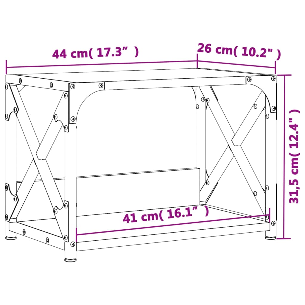 Skriverbord 2 Hyller Svart 44X26X31,5 Cm Konstruert Tre