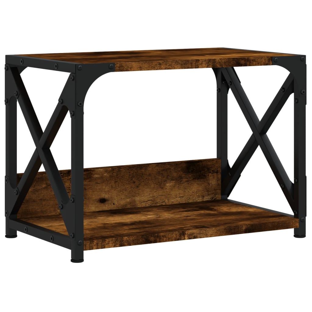 Skriverbord 2 Hyller Røkt Eik 44X26X31,5 Cm Konstruert Tre