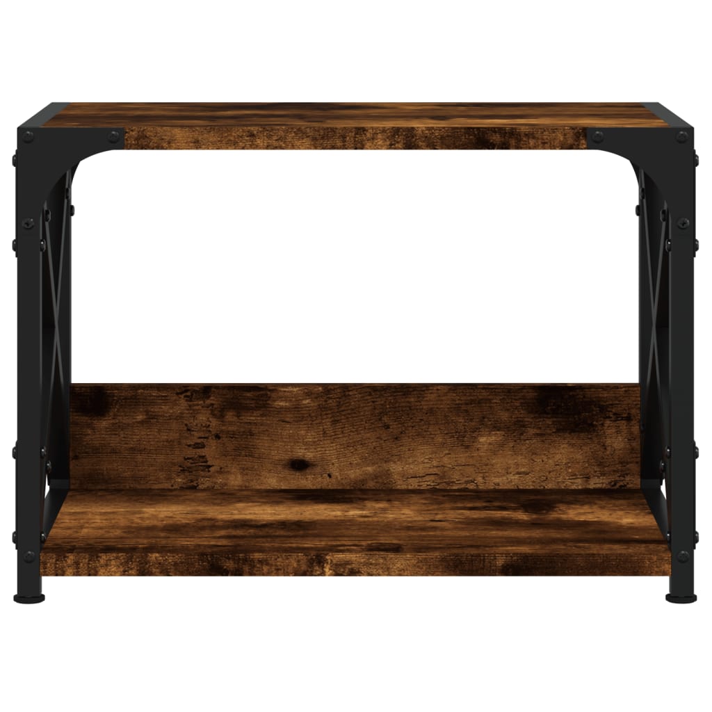 Skriverbord 2 Hyller Røkt Eik 44X26X31,5 Cm Konstruert Tre