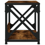 Skriverbord 2 Hyller Røkt Eik 44X26X31,5 Cm Konstruert Tre