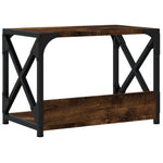 Skriverbord 2 Hyller Røkt Eik 44X26X31,5 Cm Konstruert Tre