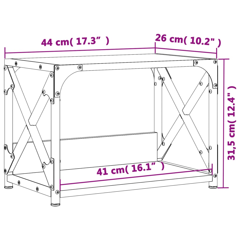 Skriverbord 2 Hyller Grå Sonoma 44X26X31,5 Cm Konstruert Tre