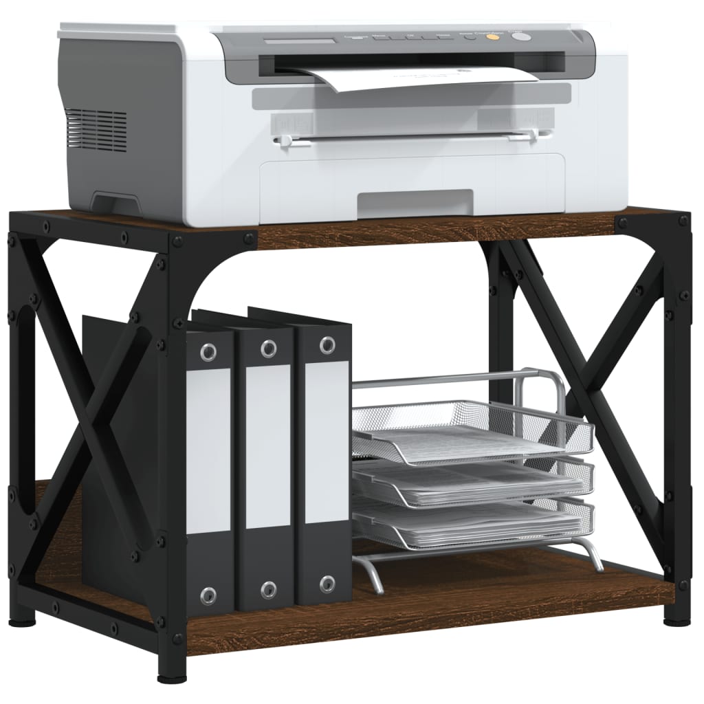 Skriverbord 2 Hyller Brun 44X26X31,5 Cm Konstruert Tre