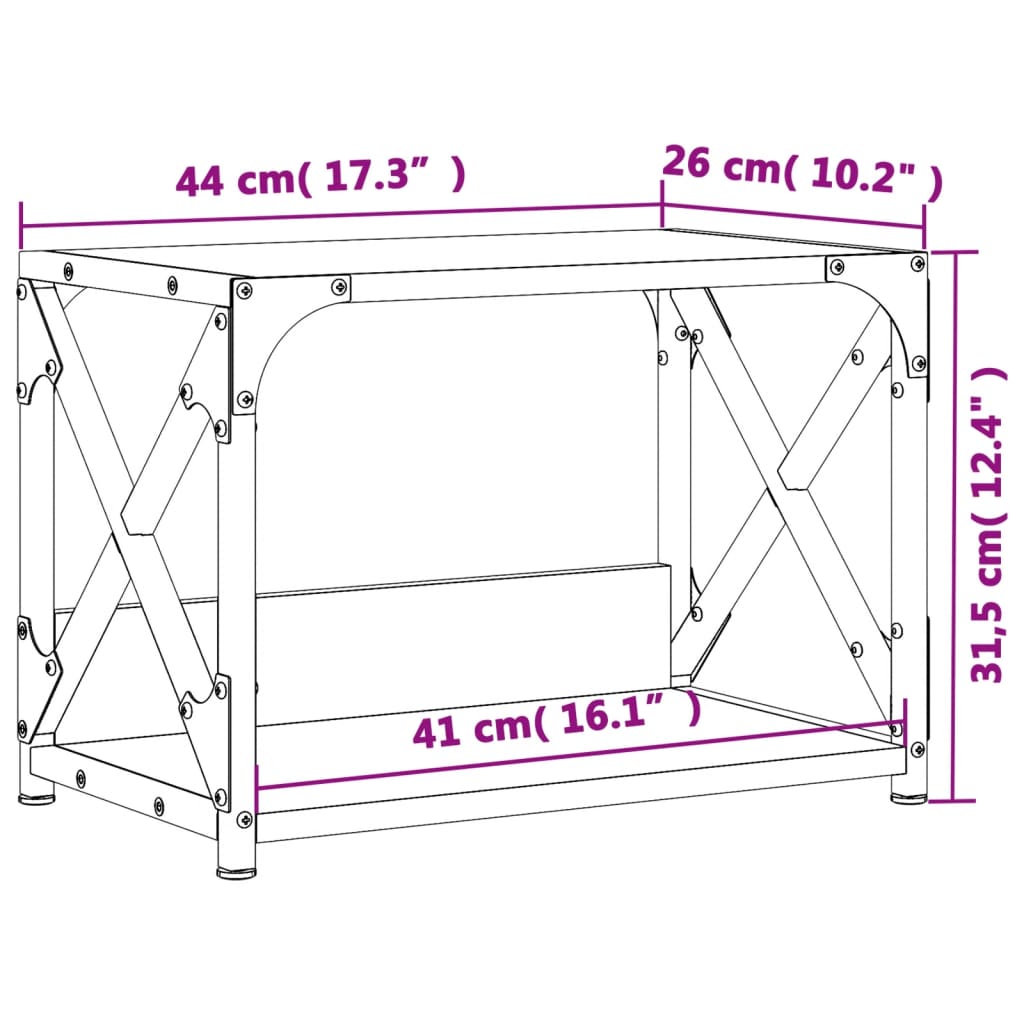 Skriverbord 2 Hyller Brun 44X26X31,5 Cm Konstruert Tre