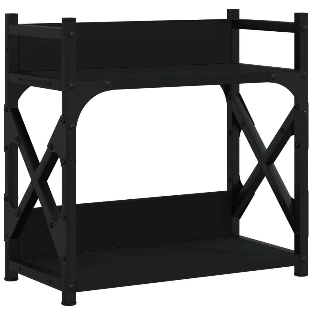 Skriverbord 2 Hyller Svart 40X20X40 Cm Konstruert Tre