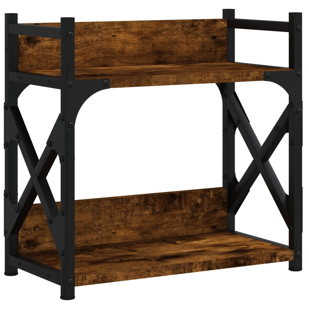 Skriverbord 2 Hyller Røkt Eik 40X20X40 Cm Konstruert Tre