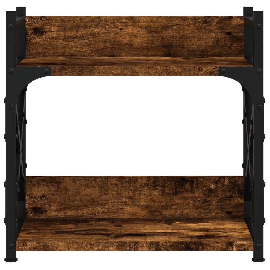 Skriverbord 2 Hyller Røkt Eik 40X20X40 Cm Konstruert Tre