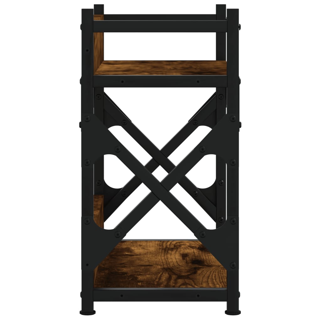 Skriverbord 2 Hyller Røkt Eik 40X20X40 Cm Konstruert Tre