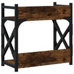 Skriverbord 2 Hyller Røkt Eik 40X20X40 Cm Konstruert Tre