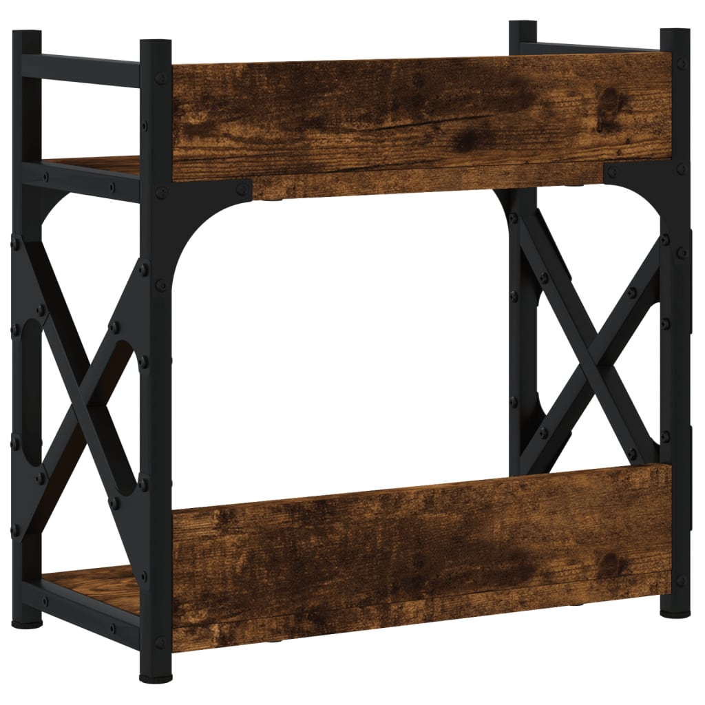 Skriverbord 2 Hyller Røkt Eik 40X20X40 Cm Konstruert Tre