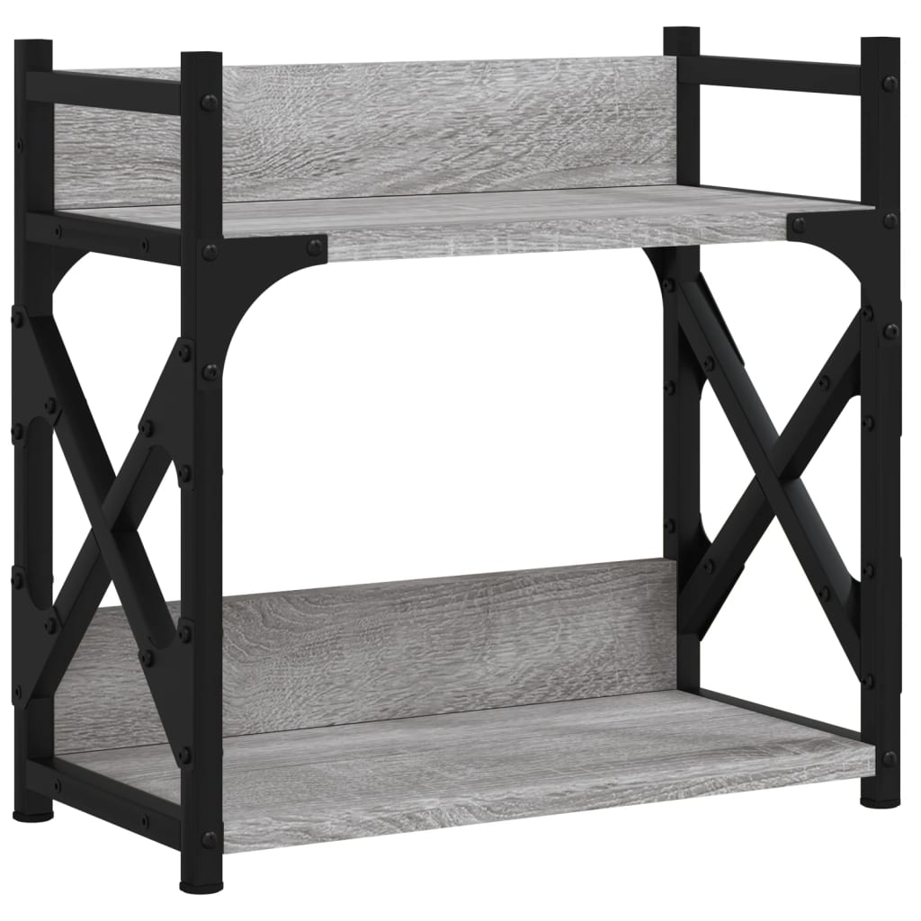Skriverbord 2 Hyller Grå Sonoma 40X20X40 Cm Konstruert Tre