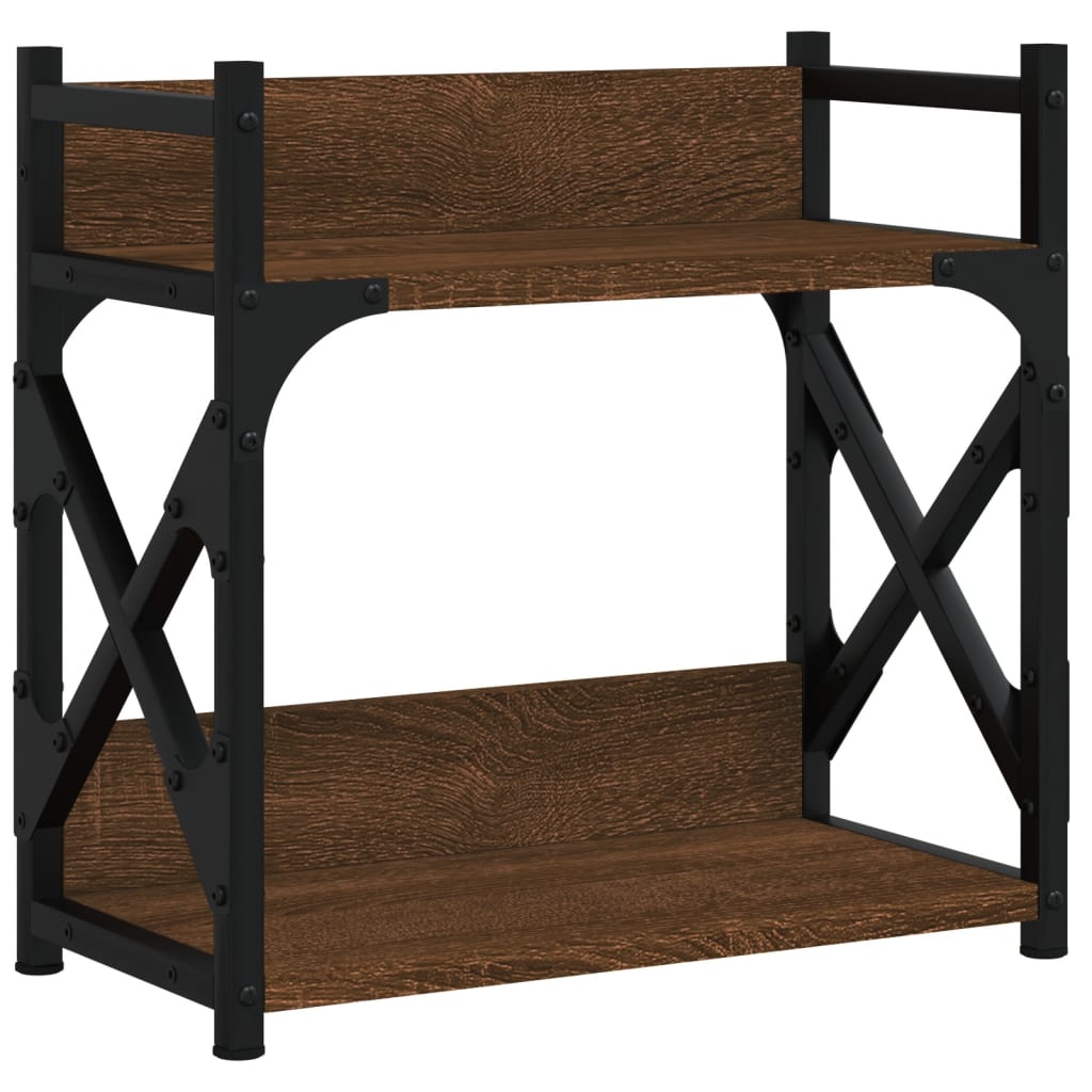 Skriverbord 2 Hyller Brun Eik 40X20X40 Cm Konstruert Tre