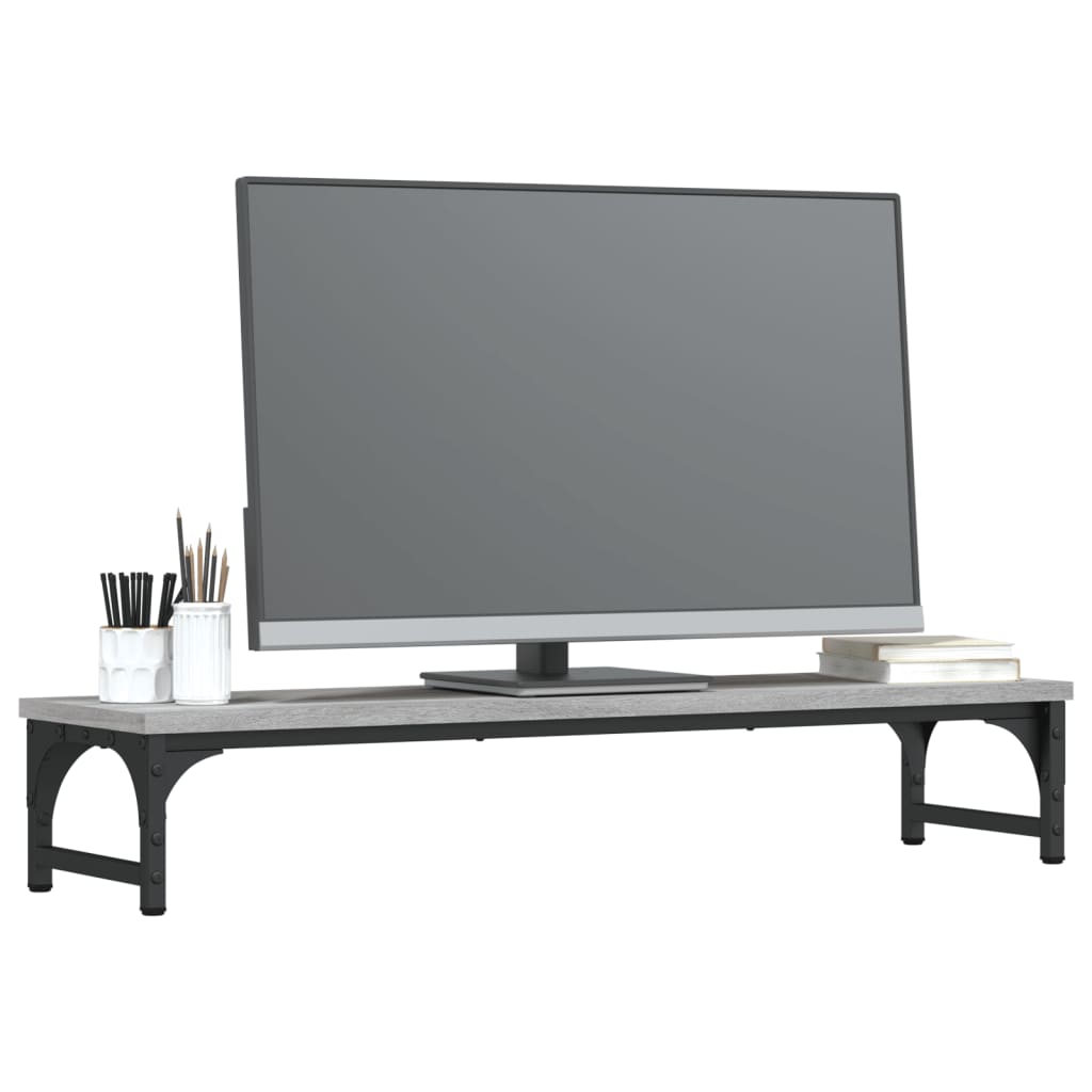 Skjermstativ Grå Sonoma 85X23X15,5 Cm Konstruert Tre