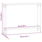 Konsollbord Svart 100X22,5X75 Cm Konstruert Tre