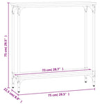 Konsollbord Røkt Eik 75X22,5X75 Cm Konstruert Tre