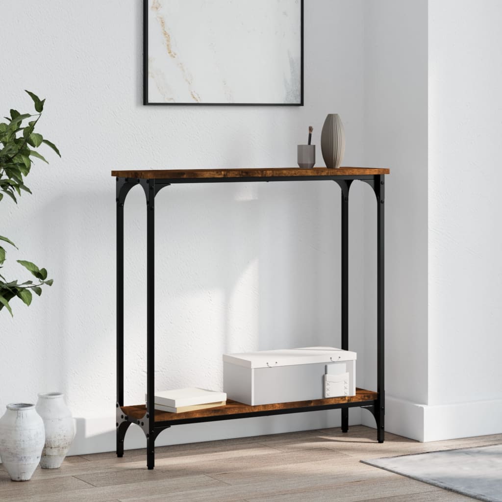 Konsollbord Røkt Eik 75X22,5X75 Cm Konstruert Tre