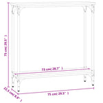 Konsollbord Brun Eik 75X22,5X75 Cm Konstruert Tre