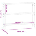 Konsollbord Svart 100X22,5X75 Cm Konstruert Tre