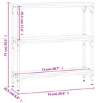 Konsollbord Svart 75X22,5X75 Cm Konstruert Tre
