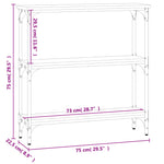 Konsollbord Røkt Eik 75X22,5X75 Cm Konstruert Tre
