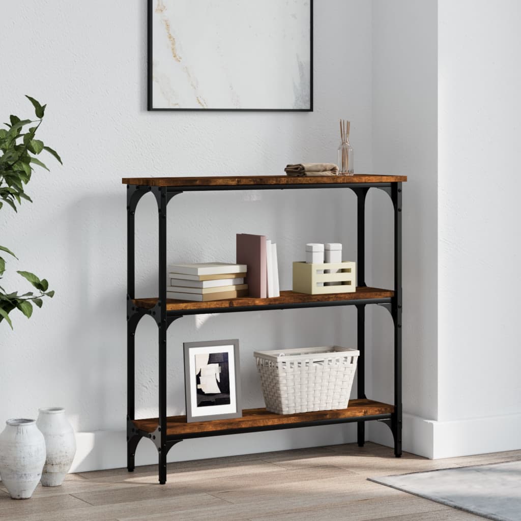 Konsollbord Røkt Eik 75X22,5X75 Cm Konstruert Tre