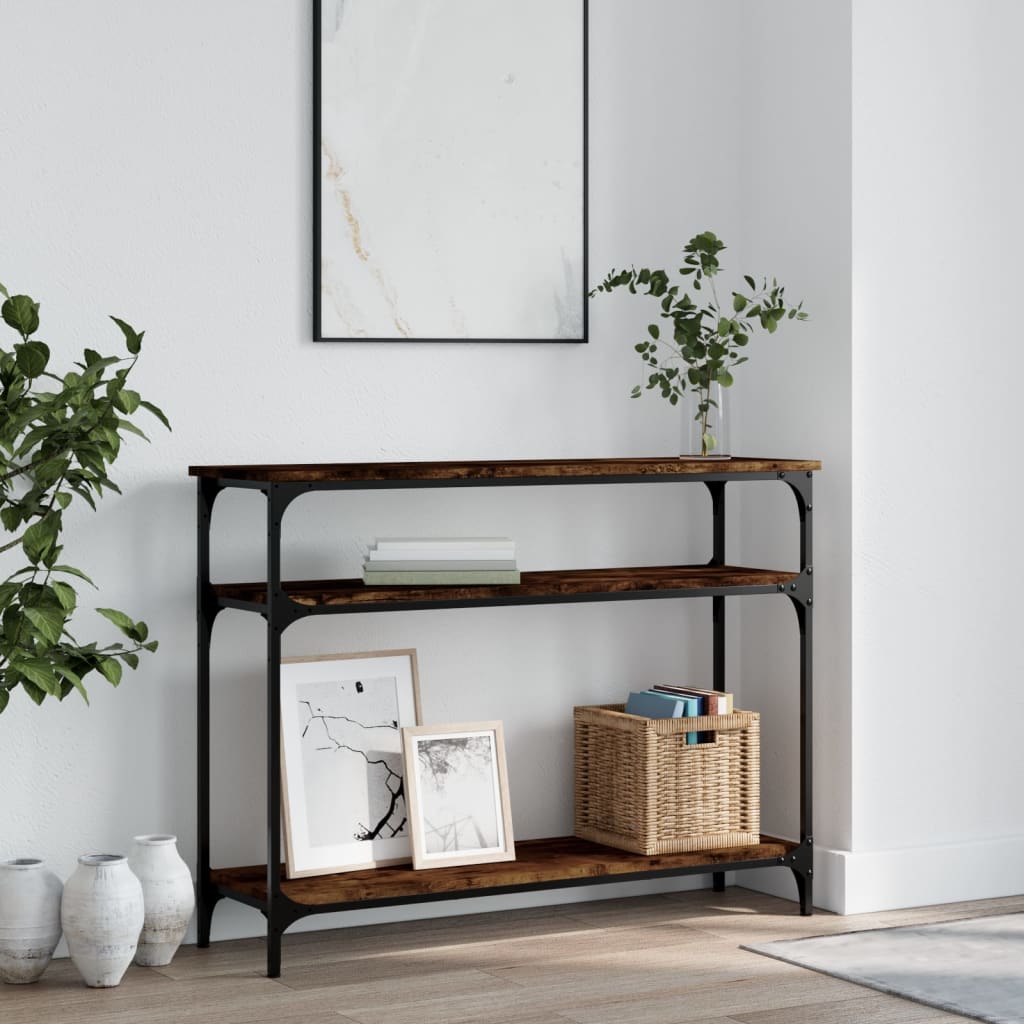 Konsollbord Røkt Eik 100X29X75 Cm Konstruert Tre