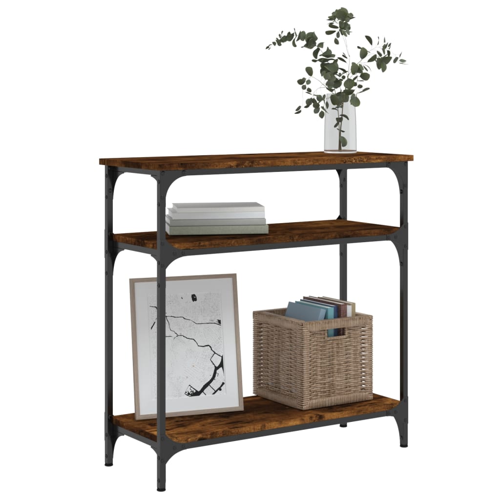 Konsollbord Røkt Eik 75X29X75 Cm Konstruert Tre