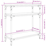 Konsollbord Røkt Eik 75X29X75 Cm Konstruert Tre