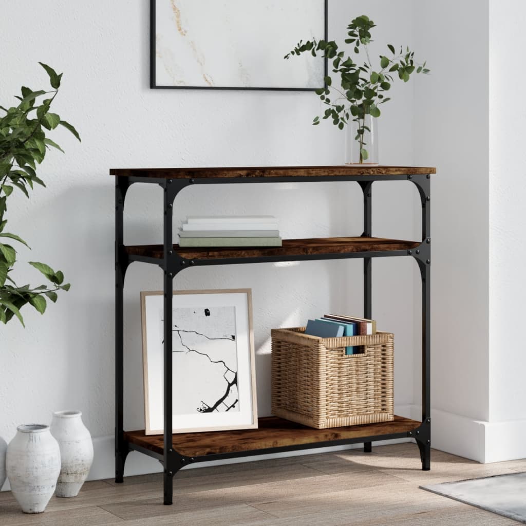 Konsollbord Røkt Eik 75X29X75 Cm Konstruert Tre