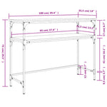 Konsollbord Brun Eik 100X35,5X75 Cm Konstruert Tre
