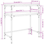 Konsollbord Røkt Eik 75X35,5X75 Cm Konstruert Tre