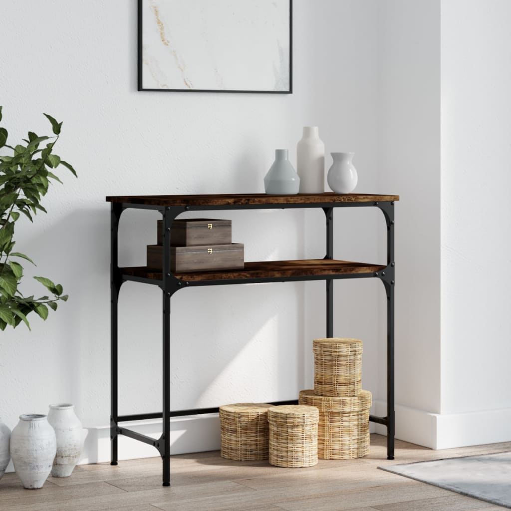 Konsollbord Røkt Eik 75X35,5X75 Cm Konstruert Tre