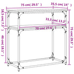 Konsollbord Røkt Eik 75X35,5X75 Cm Konstruert Tre