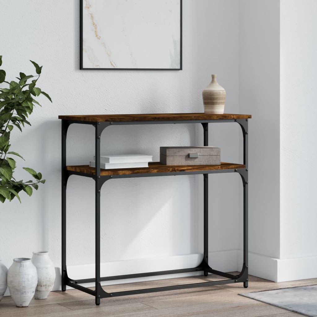 Konsollbord Røkt Eik 75X35,5X75 Cm Konstruert Tre