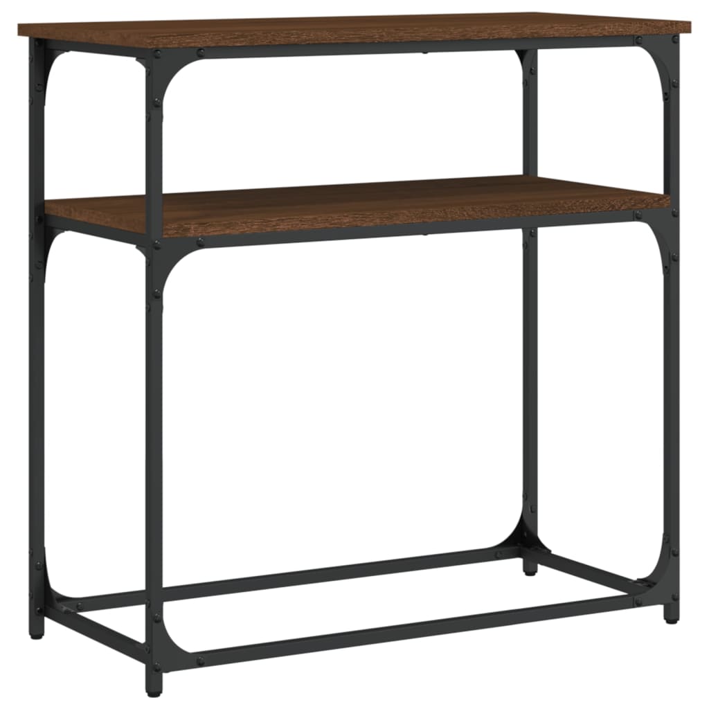 Konsollbord Brun Eik 75X35,5X75 Cm Konstruert Tre