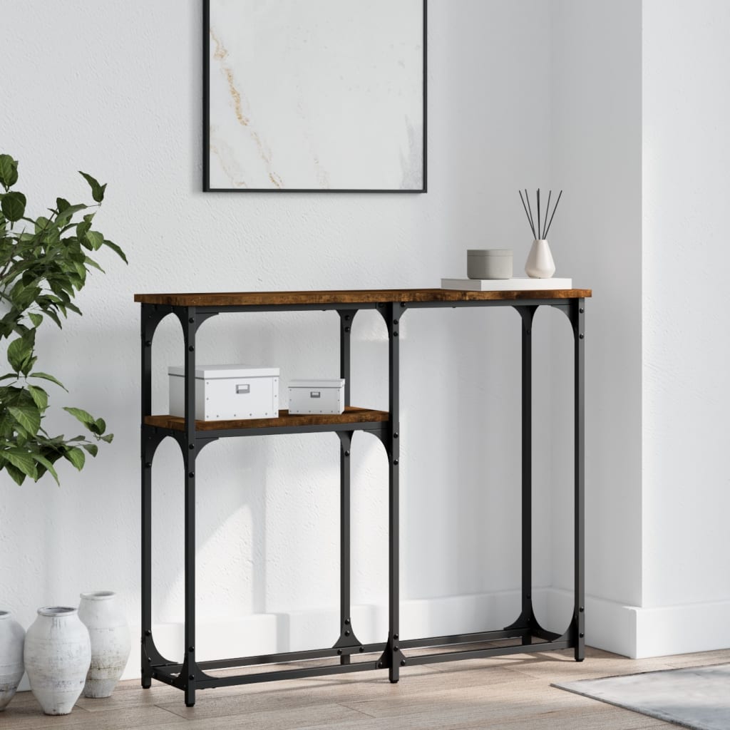 Konsollbord Røkt Eik 90X22,5X75 Cm Konstruert Tre