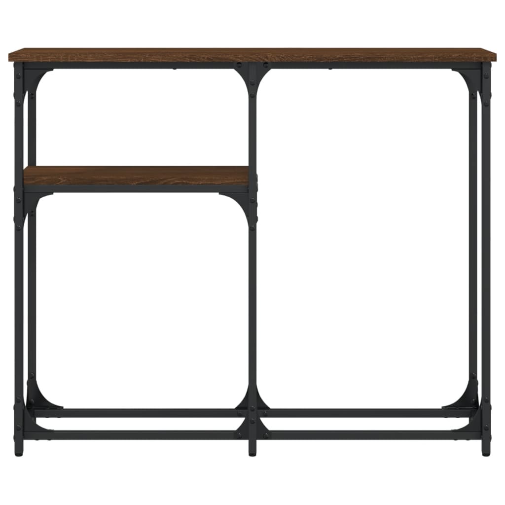Konsollbord Brun Eik 90X22,5X75 Cm Konstruert Tre