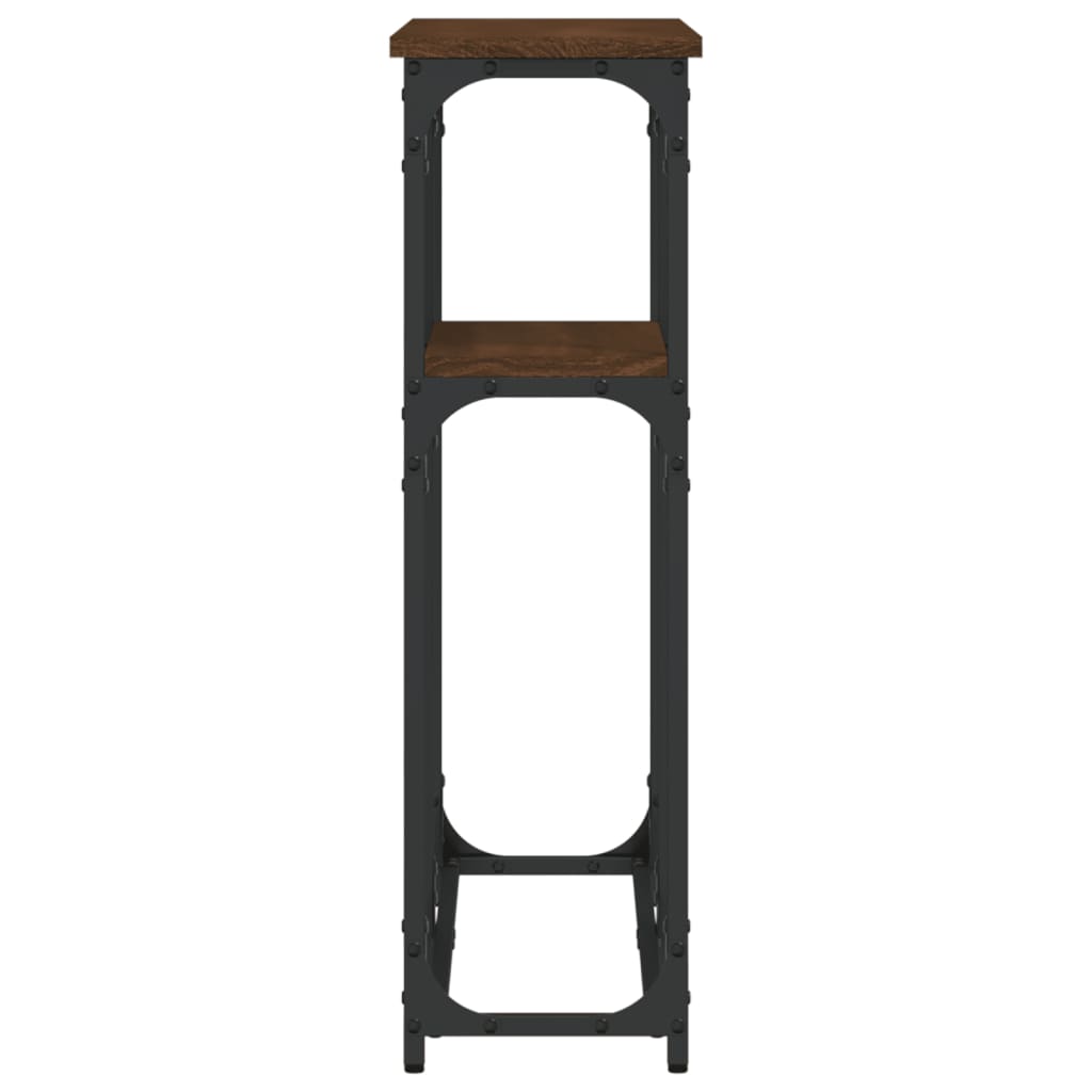 Konsollbord Brun Eik 90X22,5X75 Cm Konstruert Tre