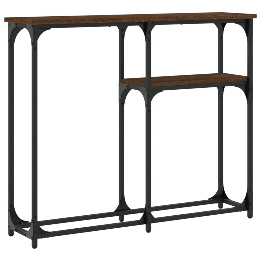 Konsollbord Brun Eik 90X22,5X75 Cm Konstruert Tre