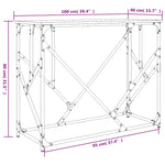 Konsollbord Sonoma Eik 100X40X80 Cm Konstruert Tre