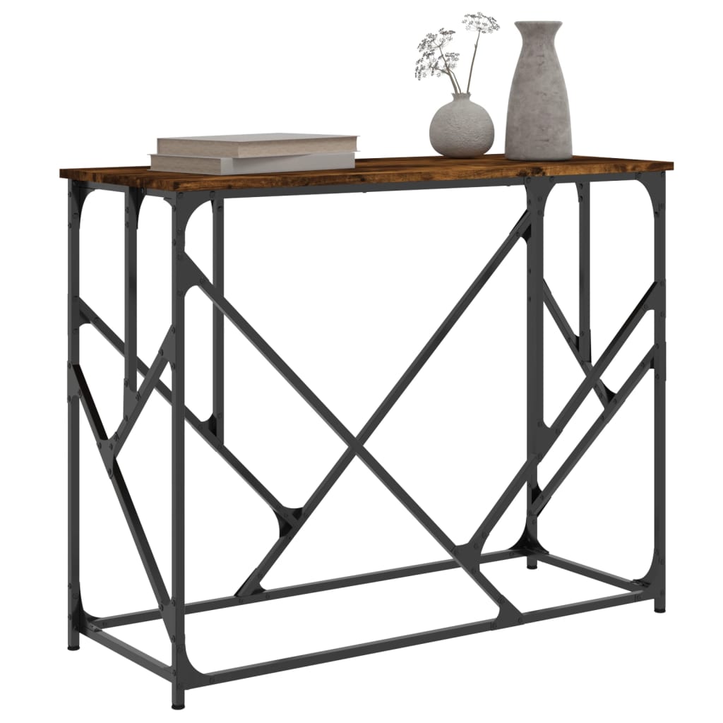 Konsollbord Røkt Eik 100X40X80 Cm Konstruert Tre